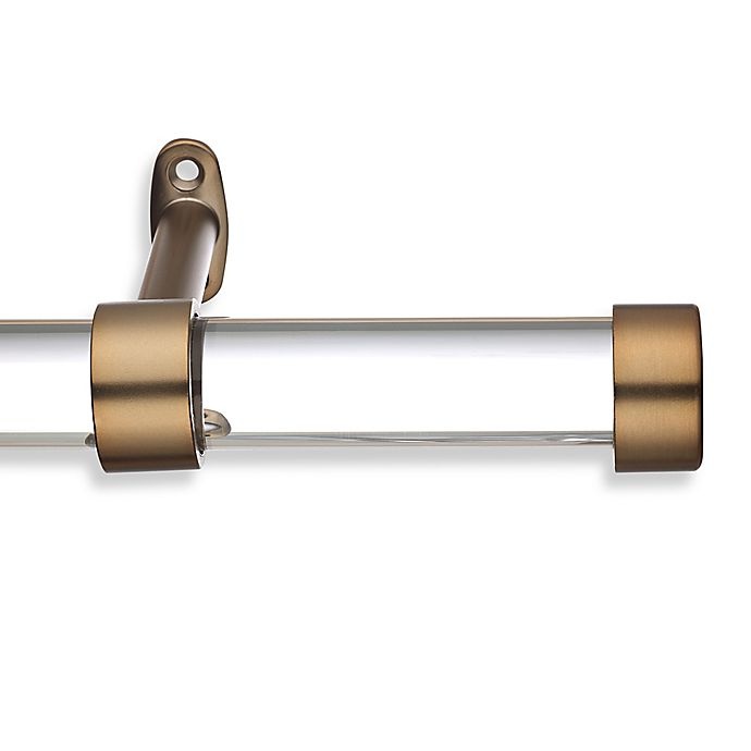 slide 1 of 1, Cambria Acrylic Single Curtain Rod - Warm Gold, 36 in