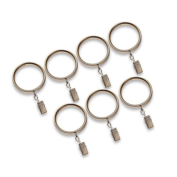 slide 1 of 1, Cambria Acrylic Flat Metal Clip Rings - Warm Gold, 7 ct