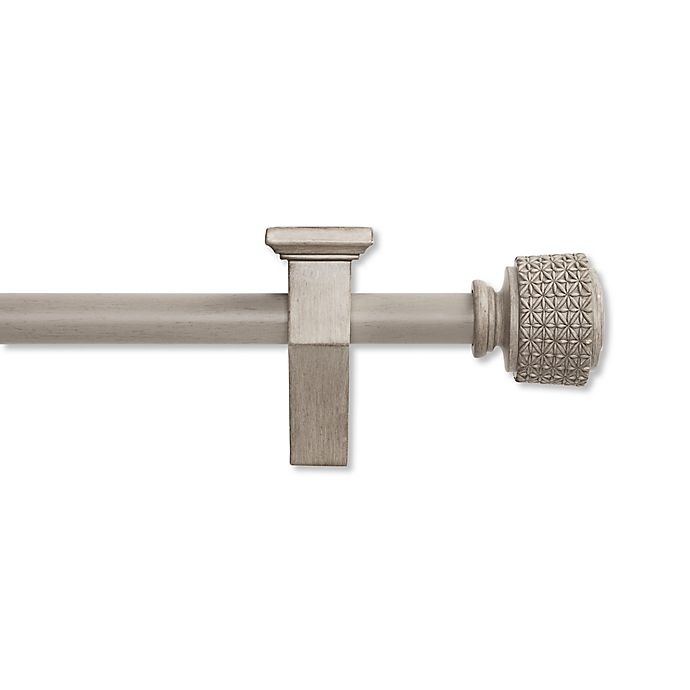 slide 3 of 3, Cambria Farmhouse Single Curtain Rod with Sconce Brackets - Grey, 36 in