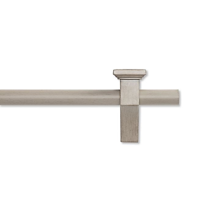 slide 1 of 3, Cambria Farmhouse Single Curtain Rod with Sconce Brackets - Grey, 36 in