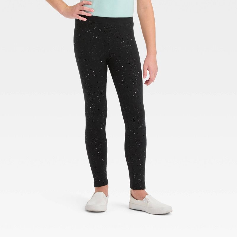 Girls Cozy Leggings Cat Jack Sparkle Black XL 1 ct Shipt