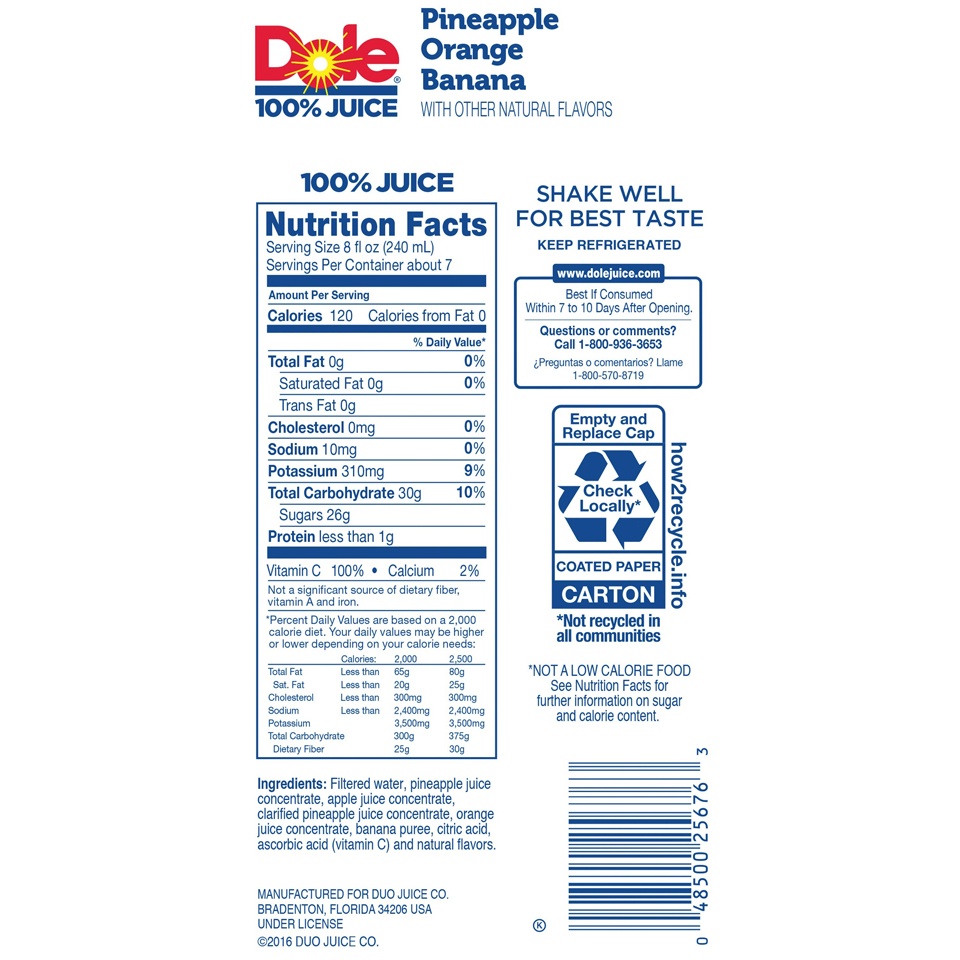 slide 3 of 4, Dole Pine/Orange/Banana, 1 ct