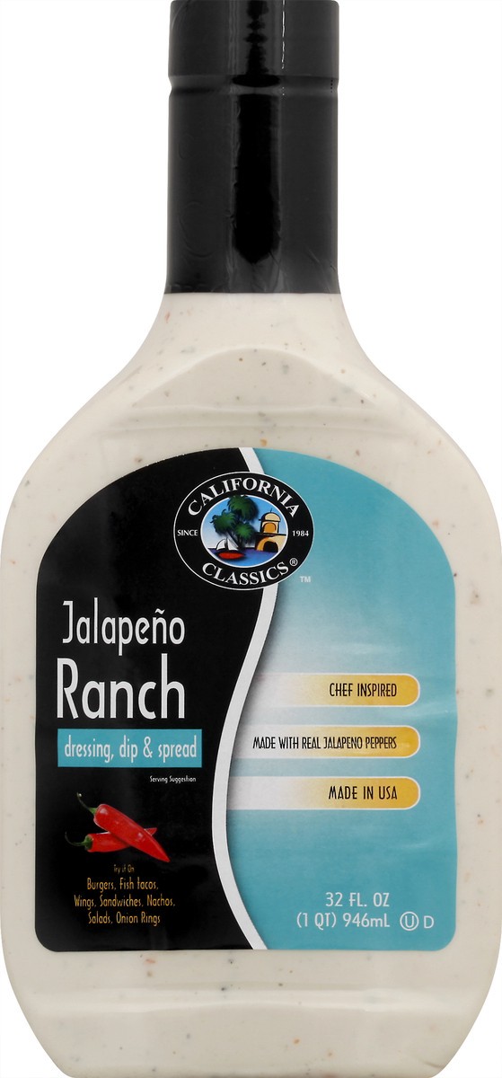 slide 1 of 13, California Classics Jalapeno Ranch Dressing, Dip & Spread 32 oz, 32 oz