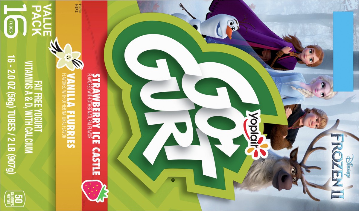 slide 4 of 9, Yoplait Go-GURT Minecraft Strawberry Redstone and Vanilla Quartz Kids Fat Free Yogurt Variety Pack, Gluten Free, 2 oz Yogurt Tubes (16 Count), 16 ct