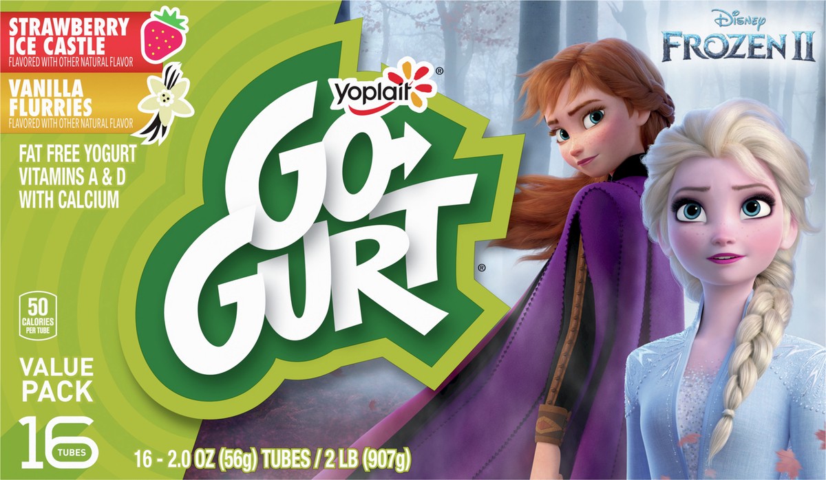slide 3 of 9, Yoplait Go-GURT Minecraft Strawberry Redstone and Vanilla Quartz Kids Fat Free Yogurt Variety Pack, Gluten Free, 2 oz Yogurt Tubes (16 Count), 16 ct