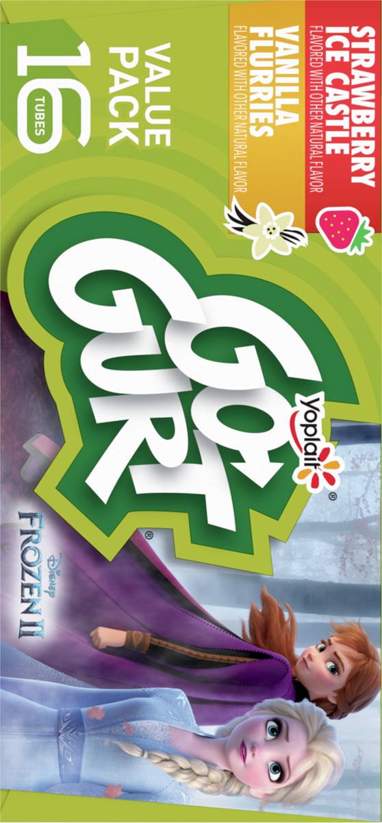 slide 2 of 9, Yoplait Go-GURT Minecraft Strawberry Redstone and Vanilla Quartz Kids Fat Free Yogurt Variety Pack, Gluten Free, 2 oz Yogurt Tubes (16 Count), 16 ct