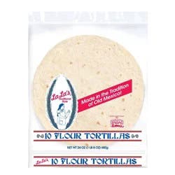 La La's Lalas Tortillas Flour Pack 10 Count - 24 Oz
