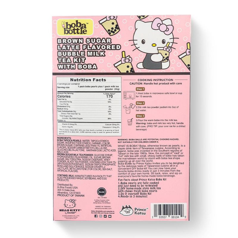 slide 2 of 7, A-Sha Foods USA A-Sha Hello Kitty Boba Kit Brown Sugar Latte - 4pk/7.76oz, 4 ct, 7.76 oz