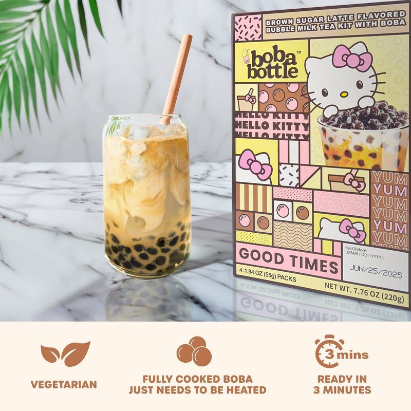 slide 4 of 7, A-Sha Foods USA A-Sha Hello Kitty Boba Kit Brown Sugar Latte - 4pk/7.76oz, 4 ct, 7.76 oz