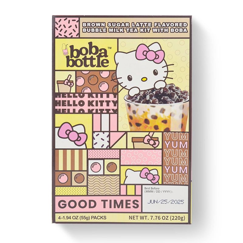 slide 1 of 7, A-Sha Foods USA A-Sha Hello Kitty Boba Kit Brown Sugar Latte - 4pk/7.76oz, 4 ct, 7.76 oz