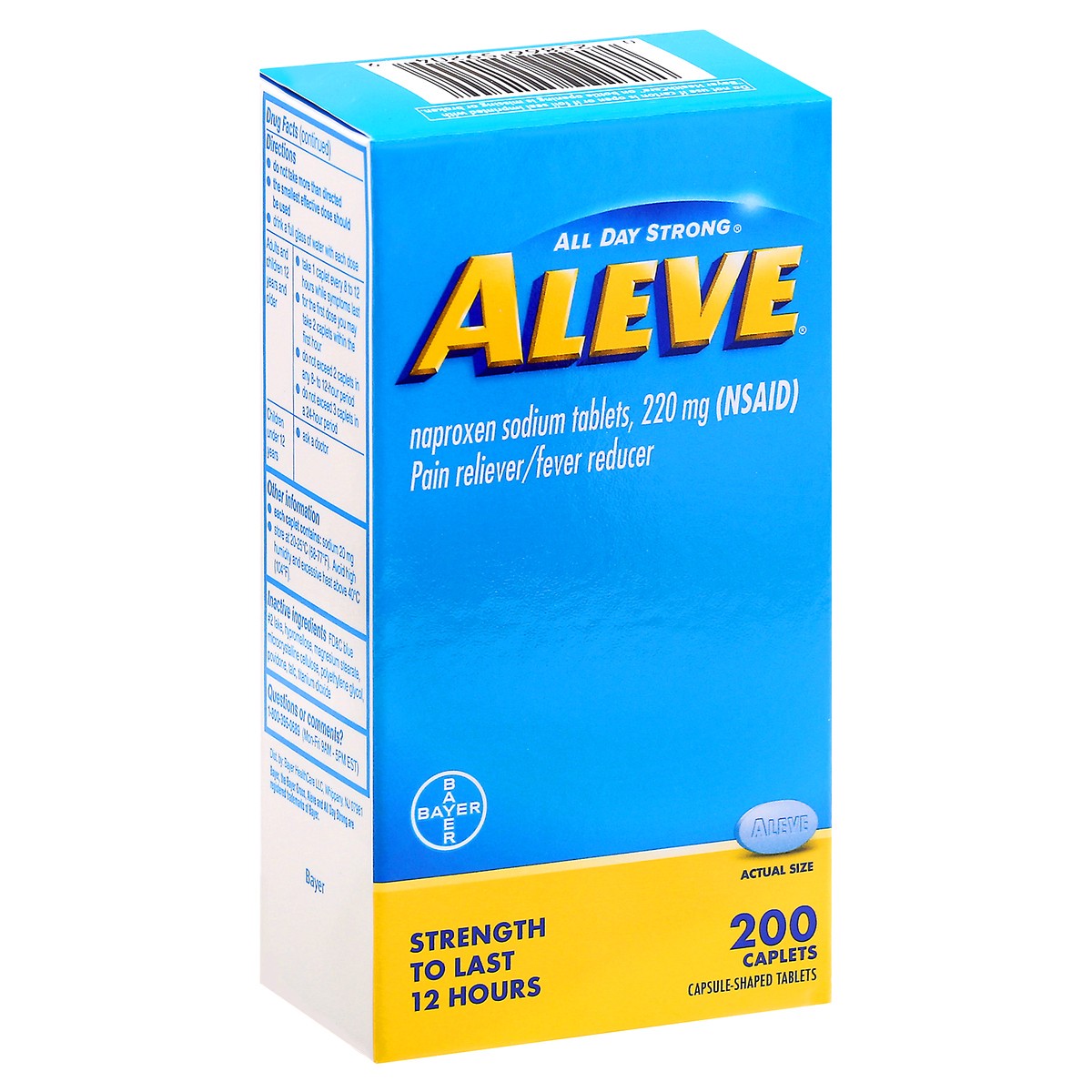 slide 6 of 12, Aleve All Day Strong 220 mg Pain Reliever/Fever Reducer Caplets 200 ea Box, 200 ct