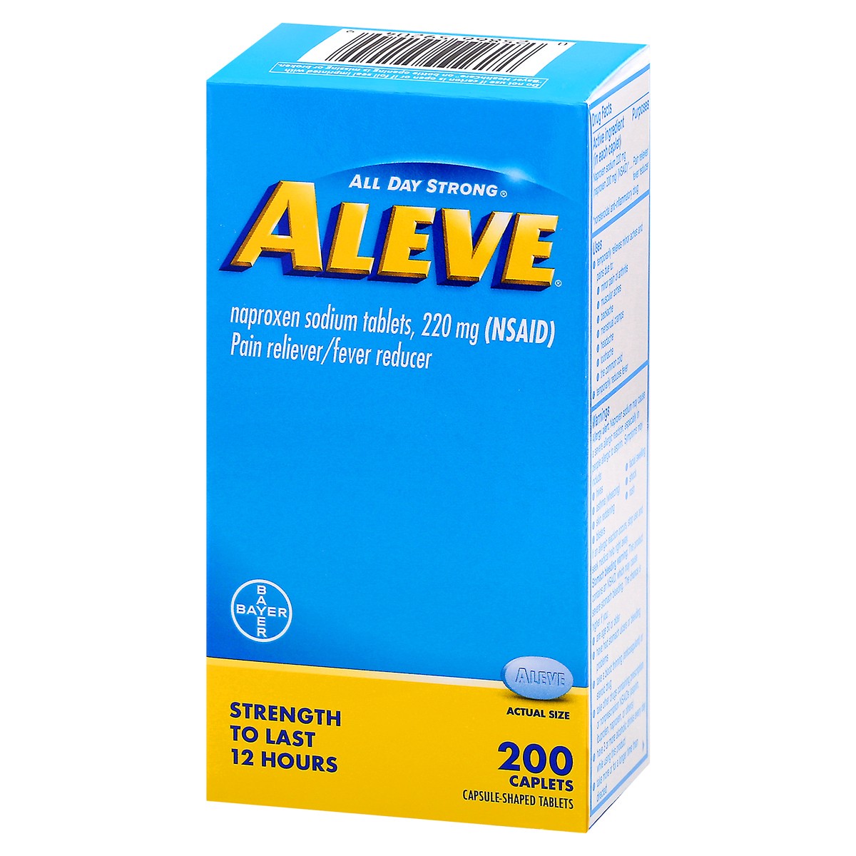 slide 7 of 12, Aleve All Day Strong 220 mg Pain Reliever/Fever Reducer Caplets 200 ea Box, 200 ct