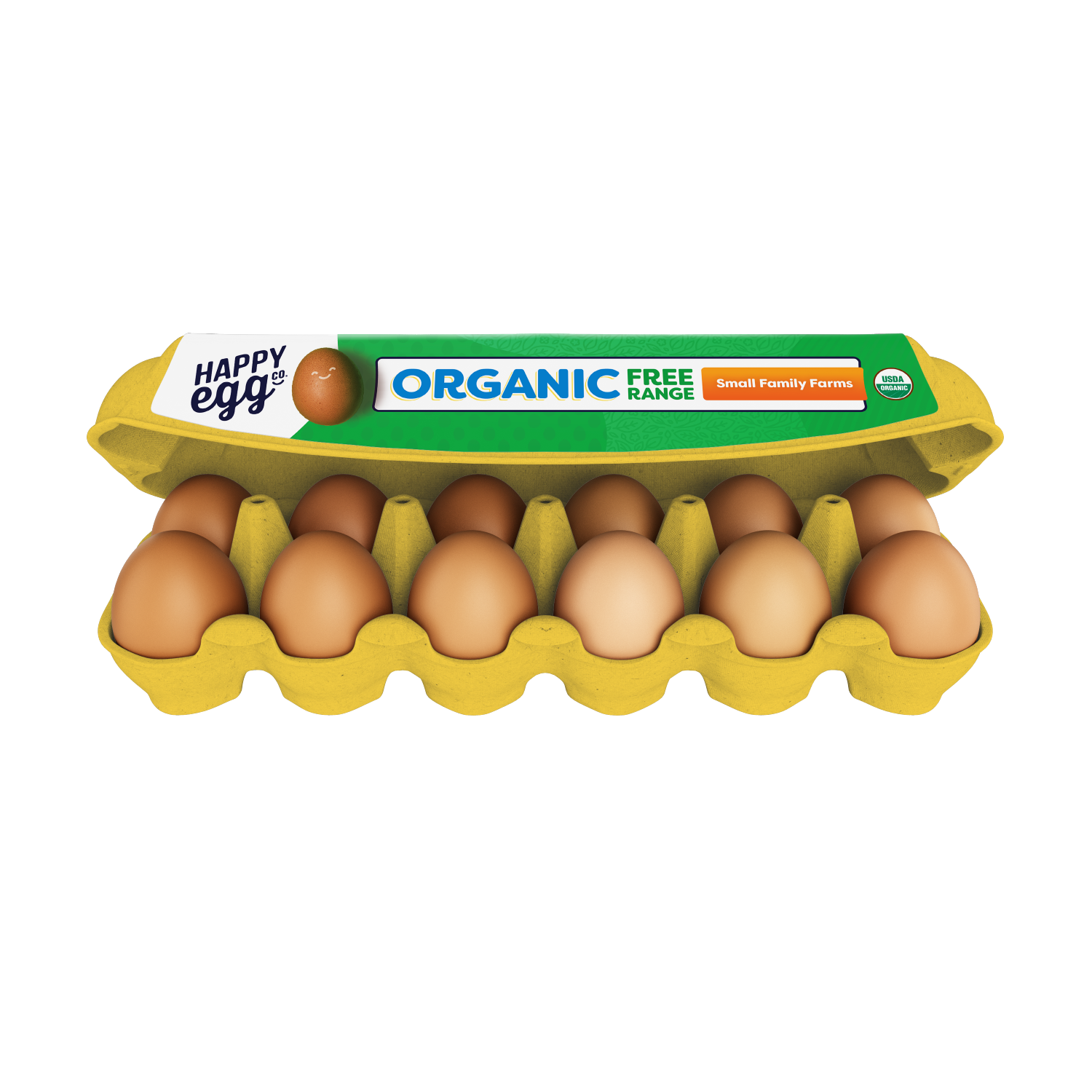 slide 2 of 3, Happy Egg Co. Eggs, Organic, Free Range, Large, 12 ct