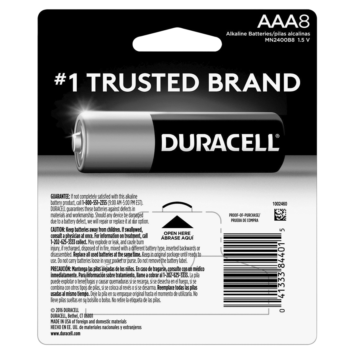 slide 2 of 2, Duracell Coppertop AAA Alkaline Batteries, 8 ct
