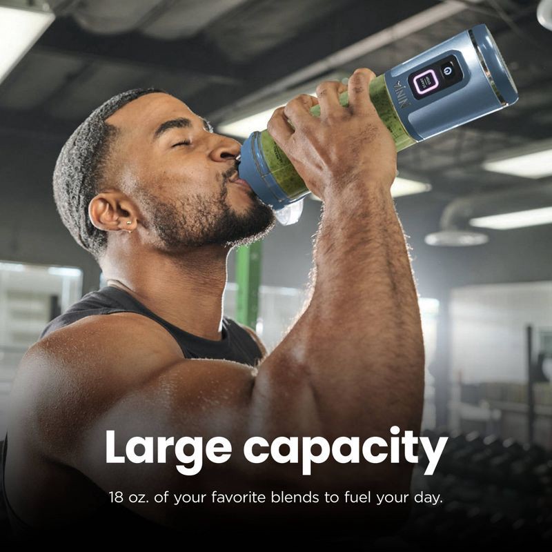 slide 2 of 13, Ninja Blast 18oz Portable Blender Denim Blue: Cordless Personal Smoothie Blender, Stainless Steel Blades, Dishwasher-Safe, 18 oz