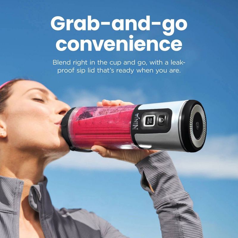 slide 5 of 13, Ninja Blast 18oz Portable Blender Denim Blue: Cordless Personal Smoothie Blender, Stainless Steel Blades, Dishwasher-Safe, 18 oz