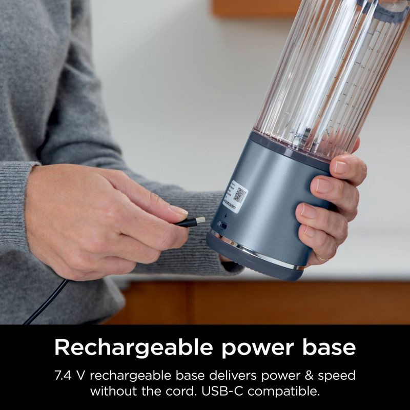slide 6 of 12, Ninja Blast 18oz Portable Blender Denim Blue: Cordless Personal Smoothie Blender, Stainless Steel Blades, Dishwasher-Safe, 18 oz