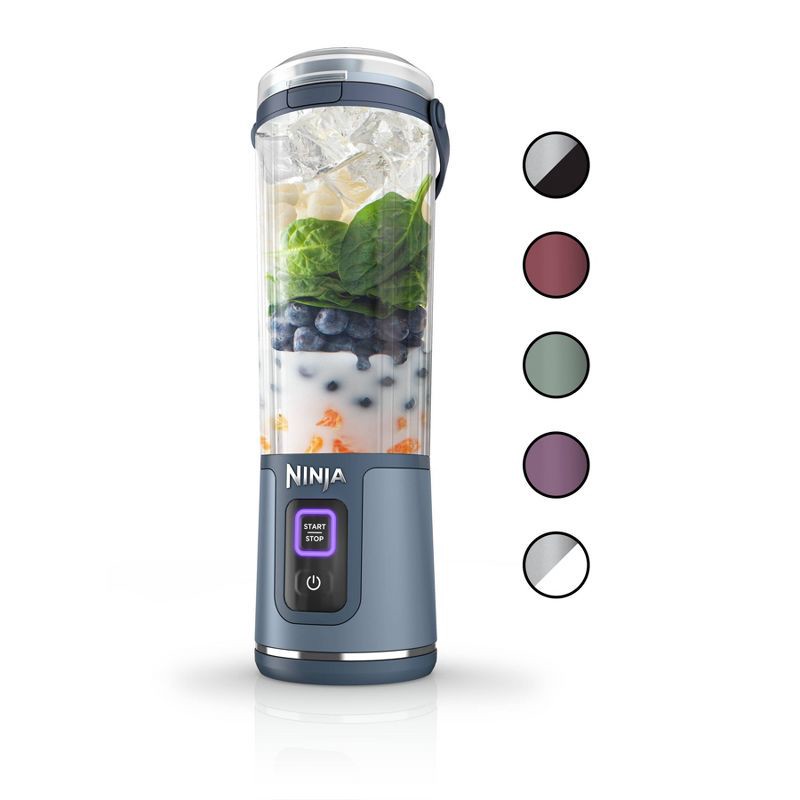 slide 1 of 12, Ninja Blast 18oz Portable Blender Denim Blue: Cordless Personal Smoothie Blender, Stainless Steel Blades, Dishwasher-Safe, 18 oz
