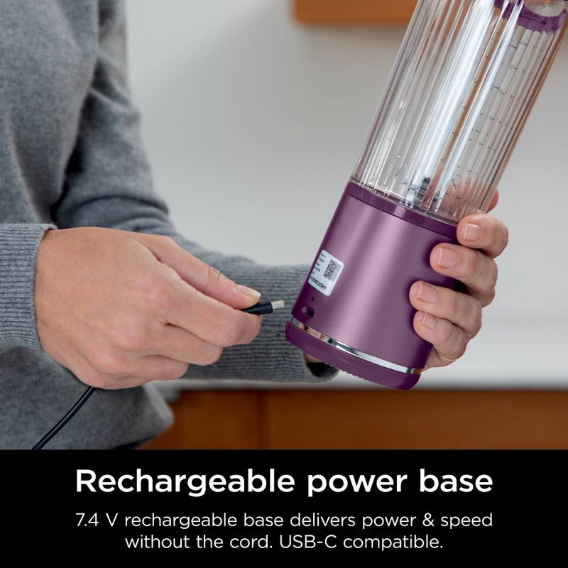 slide 6 of 12, Ninja Blast 18oz Portable Blender Passion Fruit: Cordless Personal Smoothie Blender, Stainless Steel Blades, 18 oz