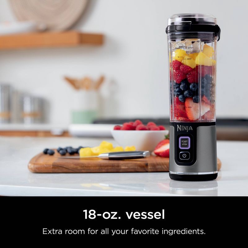 slide 3 of 12, Ninja Blast 18oz Portable Blender Black BC151BK: Cordless Personal Smoothie Blender, Stainless Steel Blades, Dishwasher-Safe, 18 oz
