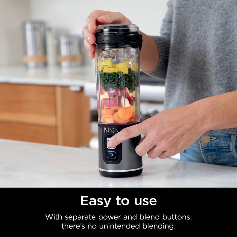 slide 4 of 12, Ninja Blast 18oz Portable Blender Black BC151BK: Cordless Personal Smoothie Blender, Stainless Steel Blades, Dishwasher-Safe, 18 oz