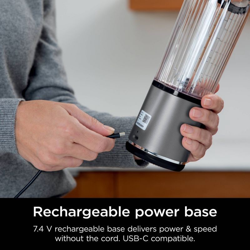 slide 6 of 12, Ninja Blast 18oz Portable Blender Black BC151BK: Cordless Personal Smoothie Blender, Stainless Steel Blades, Dishwasher-Safe, 18 oz