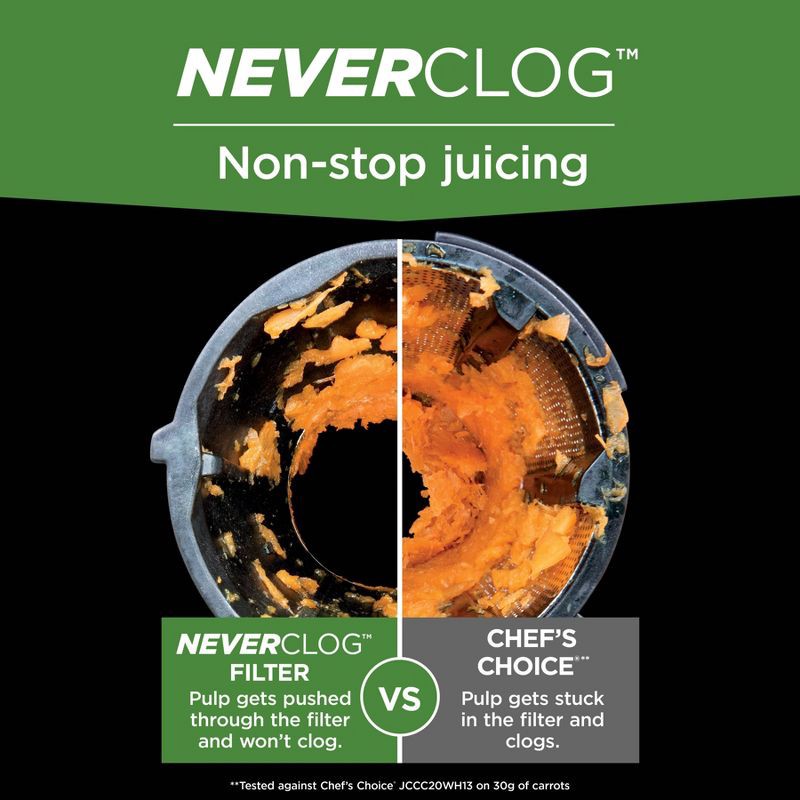 slide 6 of 11, Ninja NeverClog Cold Press Juicer Powerful Slow Juicer with Total Pulp Control Easy to Clean - JC151, 1 ct