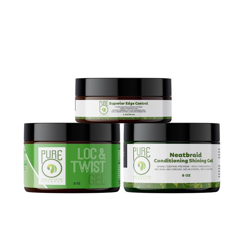 slide 3 of 5, PureO Natural Neatbraid Conditioning Shining Hair Gel - 8oz, 8 oz