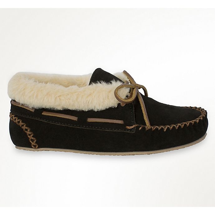 slide 2 of 3, Minnetonka Chrissy Size 11 Women's Slippers - Black, 1 ct