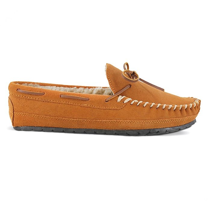 Minnetonka Casey Slipper (Cinnamon Suede) Men's Moccasin Shoes