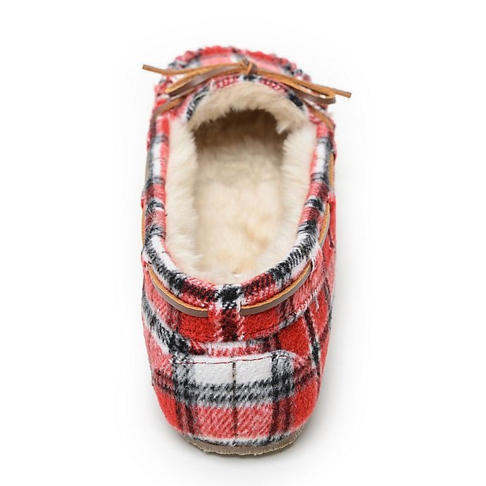 slide 4 of 5, Minnetonka Cally Plaid Women's Size 7 Slippers - Red, 1 ct