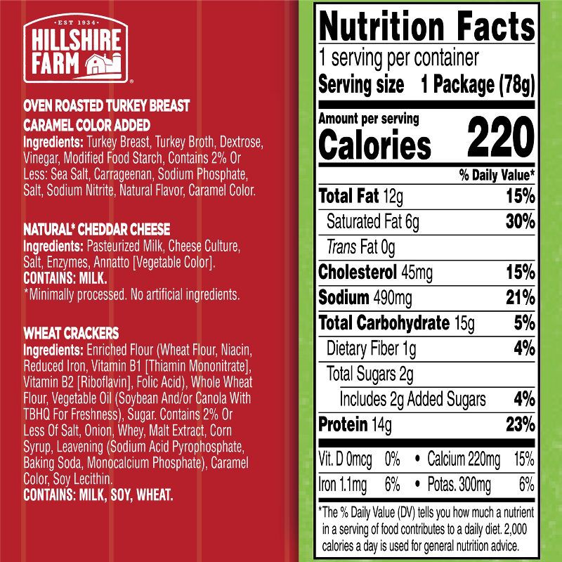 slide 6 of 10, Hillshire Farm Snack Kits Turkey & Cheddar - 2.76oz, 2.76 oz