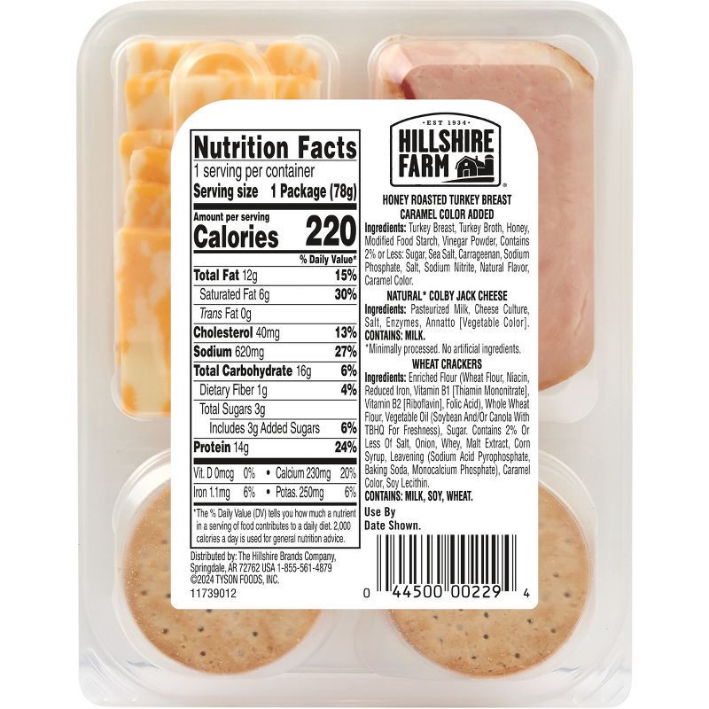slide 8 of 10, Hillshire Farm Snack Kits Honey Turkey & Colby Jack - 2.76oz, 2.76 oz