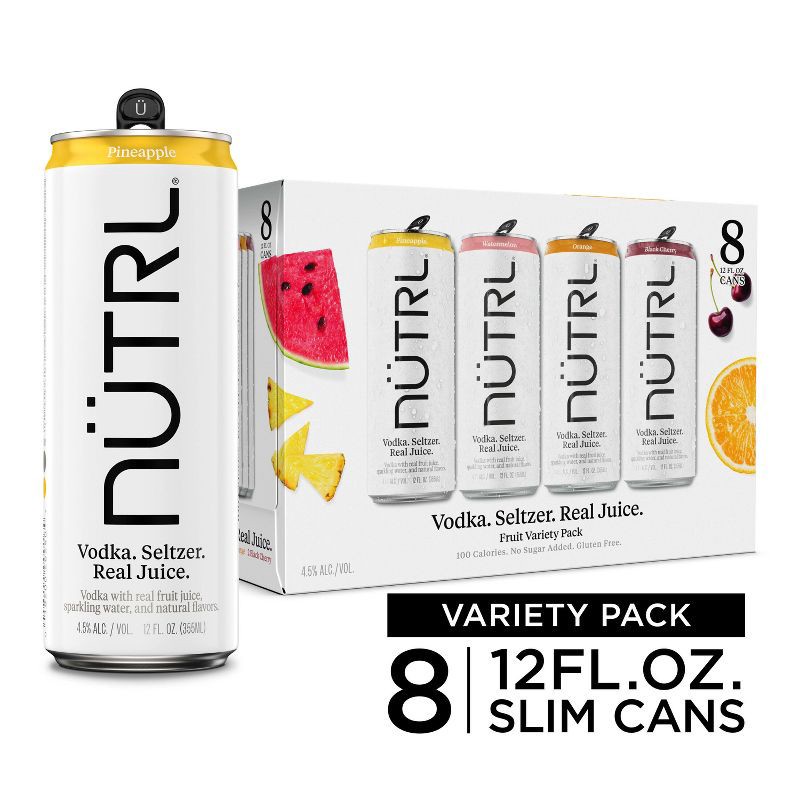 slide 12 of 12, Nutrl Fruit Variety Pack - 8pk/355ml Cans, 8 ct, 355 ml