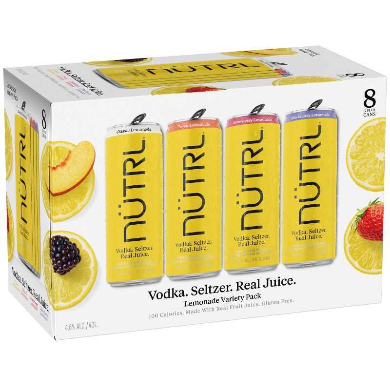 slide 2 of 13, Nutrl Lemonade Variety Pack - 8pk/355ml Cans, 8 ct, 355 ml