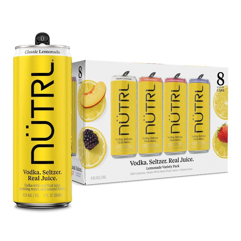 slide 1 of 13, Nutrl Lemonade Variety Pack - 8pk/355ml Cans, 8 ct, 355 ml