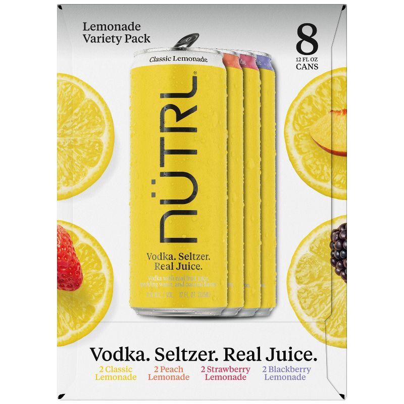 slide 3 of 13, Nutrl Lemonade Variety Pack - 8pk/355ml Cans, 8 ct, 355 ml