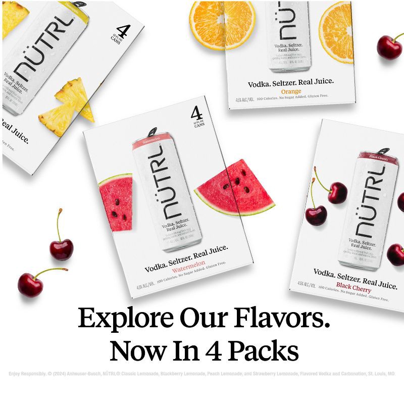 slide 14 of 15, Nutrl Lemonade Variety Pack - 8pk/355ml Cans, 8 ct, 355 ml