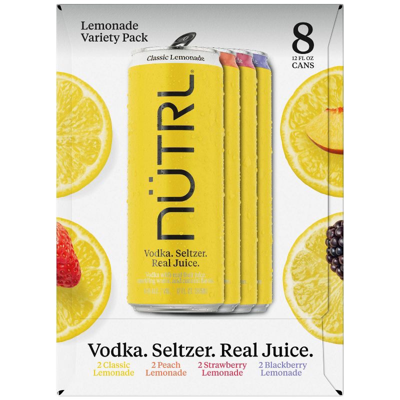 slide 6 of 13, Nutrl Lemonade Variety Pack - 8pk/355ml Cans, 8 ct, 355 ml