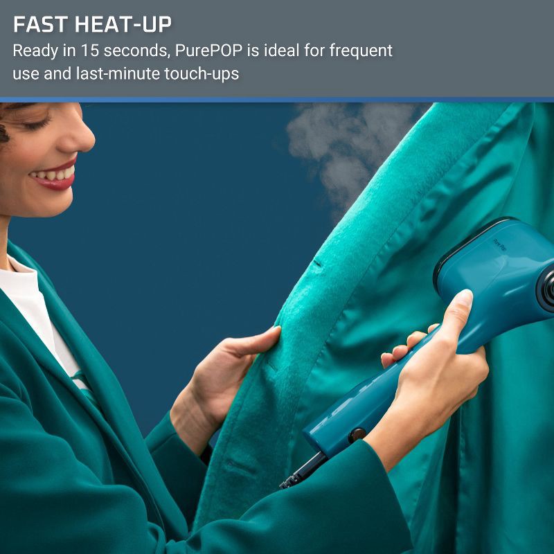 slide 3 of 11, Rowenta Handheld Garment Steamer for Clothes Pure Pop Blue: Travel-Size, Vertical Steam, 1150W, Detachable Water Tank, 1 ct