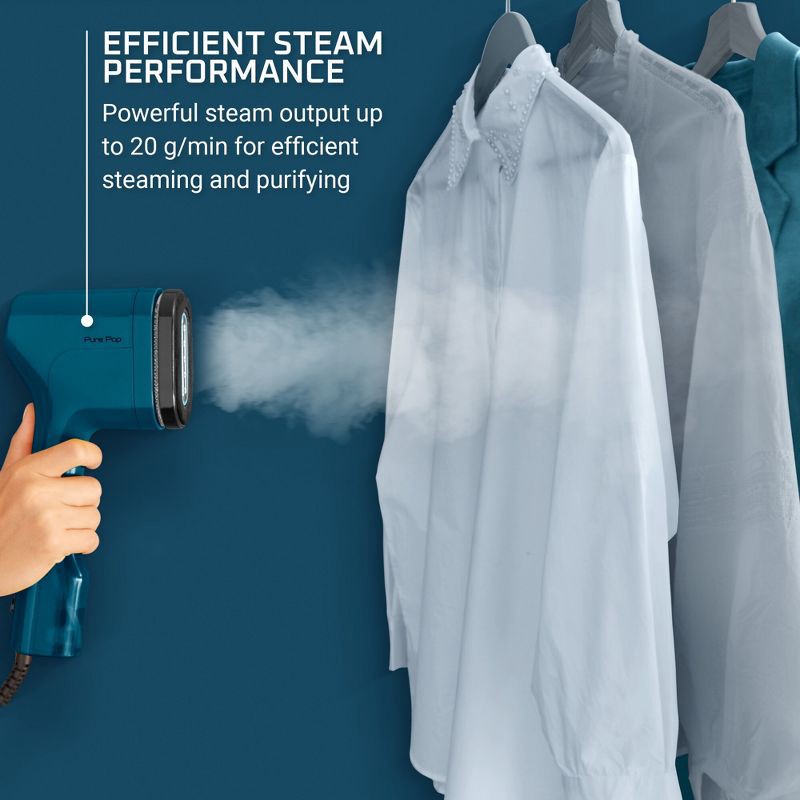 slide 3 of 12, Rowenta Handheld Garment Steamer for Clothes Pure Pop Blue: Travel-Size, Vertical Steam, 1150W, Detachable Water Tank, 1 ct