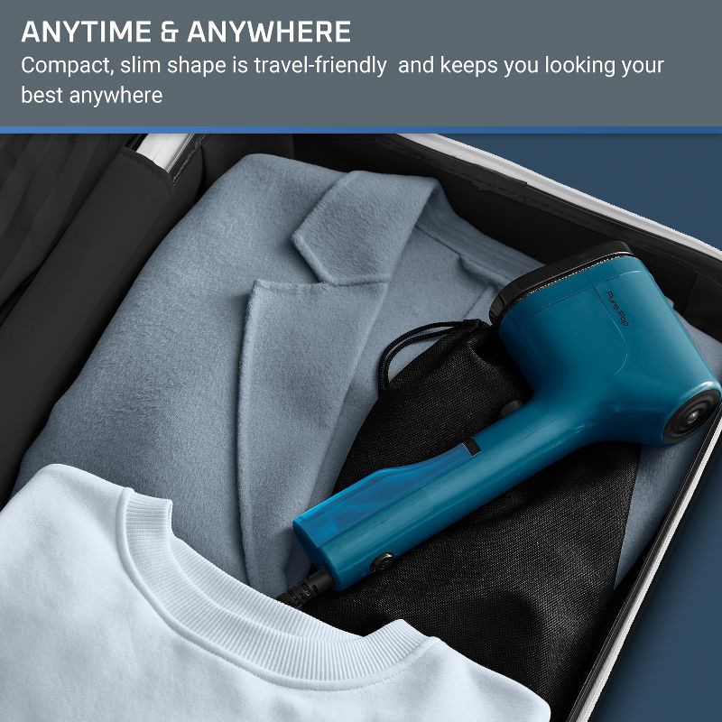 slide 7 of 11, Rowenta Handheld Garment Steamer for Clothes Pure Pop Blue: Travel-Size, Vertical Steam, 1150W, Detachable Water Tank, 1 ct