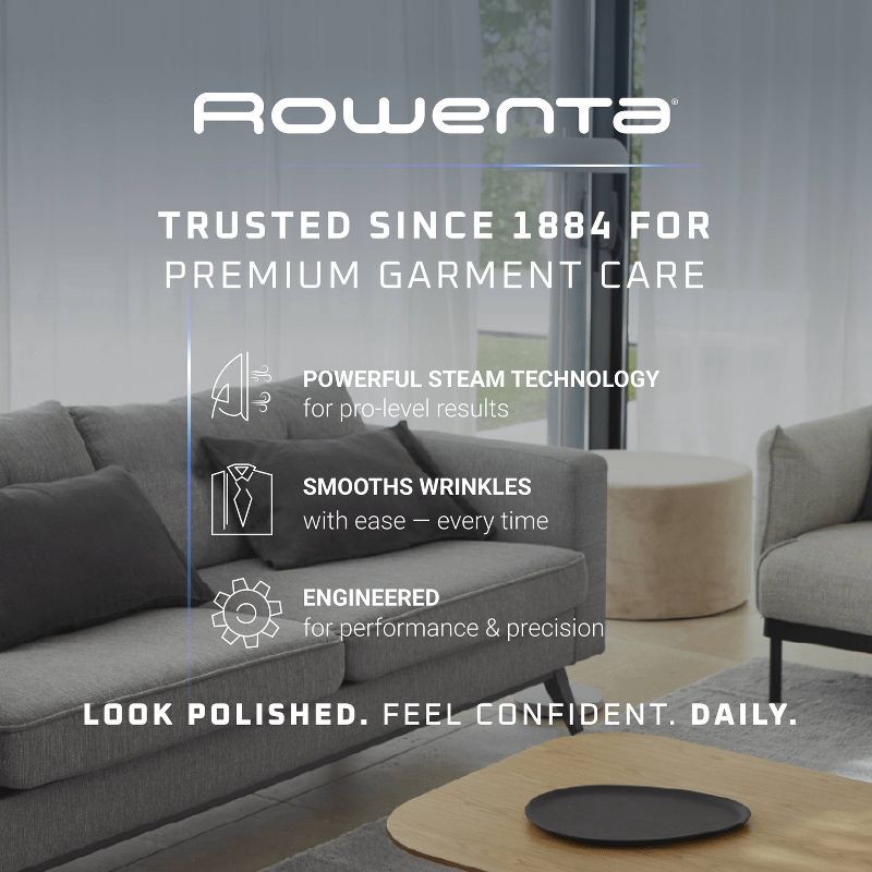 slide 11 of 11, Rowenta Handheld Garment Steamer for Clothes Pure Pop Blue: Travel-Size, Vertical Steam, 1150W, Detachable Water Tank, 1 ct