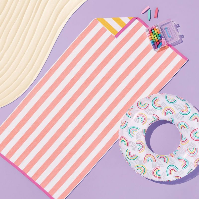slide 4 of 4, XL Reversible Towel Pink/Yellow - Sun Squad™, 1 ct