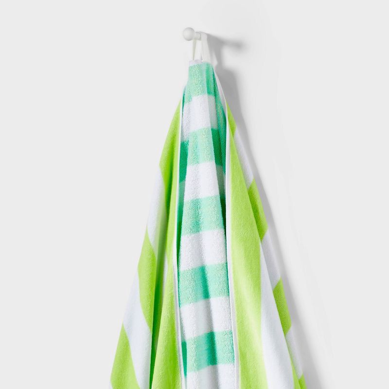 slide 2 of 4, XL Reversible Towel Green/Aqua - Sun Squad™: 100% Cotton, Lightweight, Machine Washable, Terry Construction, OEKO-TEX Certified, 1 ct