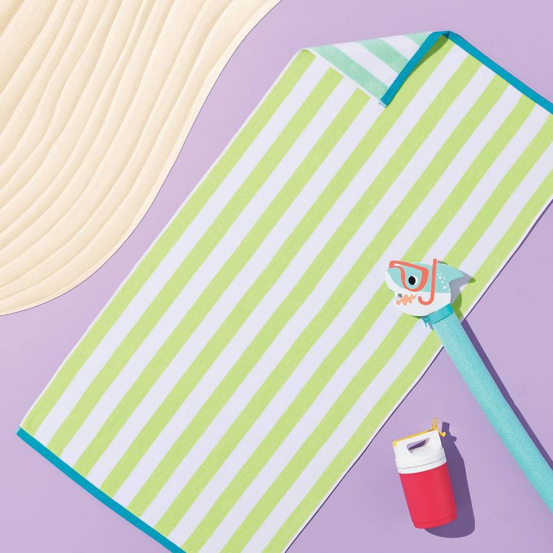 slide 4 of 4, XL Reversible Towel Green/Aqua - Sun Squad™: 100% Cotton, Lightweight, Machine Washable, Terry Construction, OEKO-TEX Certified, 1 ct