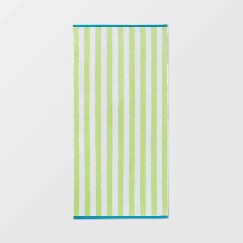 slide 1 of 4, XL Reversible Towel Green/Aqua - Sun Squad™: 100% Cotton, Lightweight, Machine Washable, Terry Construction, OEKO-TEX Certified, 1 ct