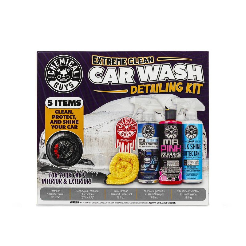 slide 13 of 14, Chemical Guys 5pc Wash and Shine Cleaners: Car Wash Supplies & Detailing Kit, Scented Liquid Automotive Cleaners, 5 ct