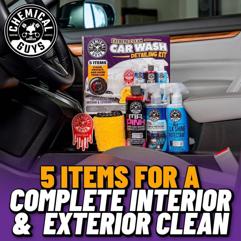 slide 9 of 14, Chemical Guys 5pc Wash and Shine Cleaners: Car Wash Supplies & Detailing Kit, Scented Liquid Automotive Cleaners, 5 ct