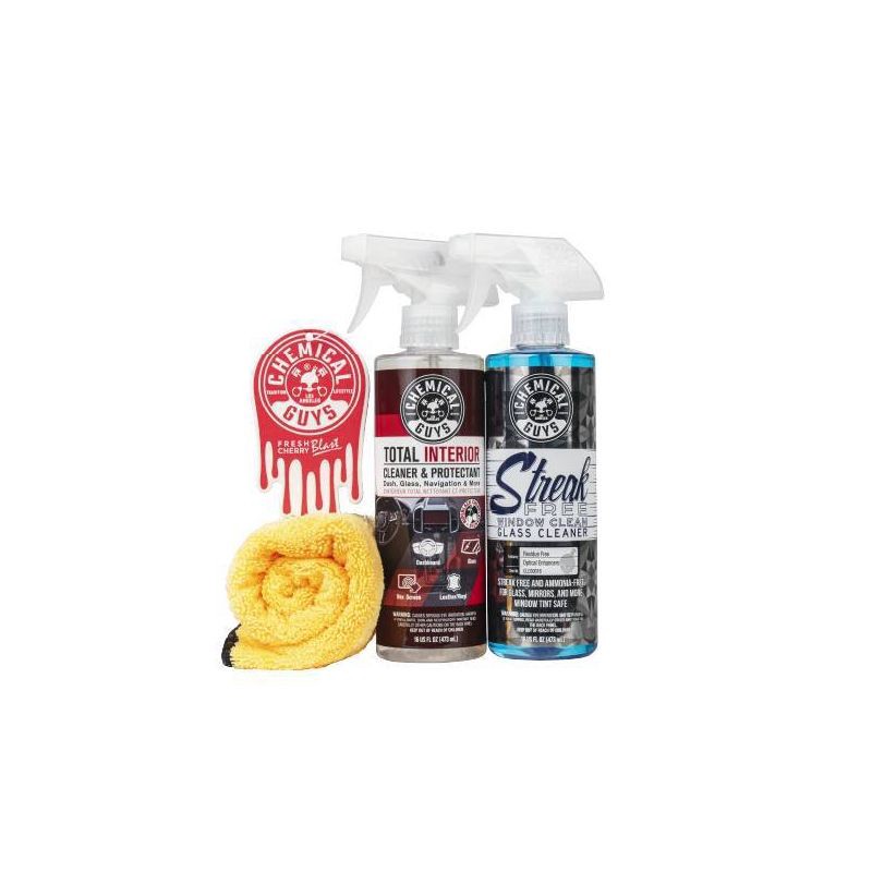 slide 11 of 12, Chemical Guys 4pc Interior Essentials: Liquid Automotive Cleaning Kit for Car Care, Scented Cleaners, 4 ct